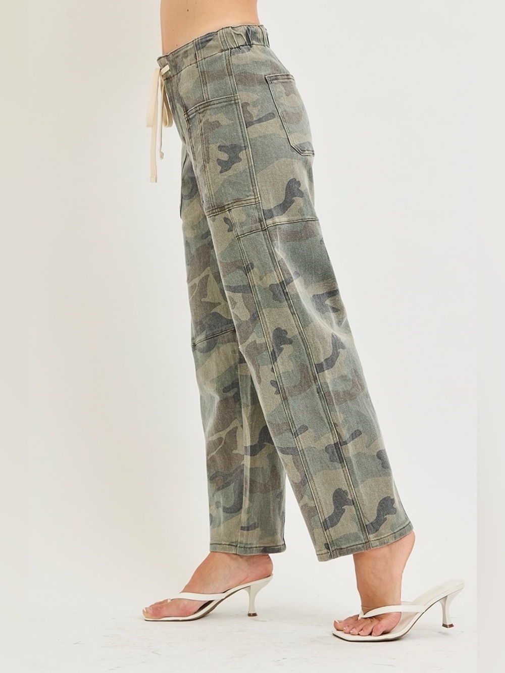 PGC21969 CAMO Risen SLOUCHY CROP BARREL CAMO PANTS - Picture 2 of 4